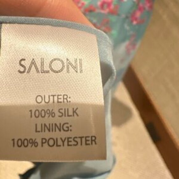 SALONI Blue Off-the-Shoulder Midi Dress for Weddings - Picture 5 of 9